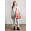 imageMaison d Hermine Hand Bag Cotton Canvas Cross Body Bag Shoulder Bag for Women Men Shopping Multi Zippered Pocket Sling Bag38  Happy Florals  Red