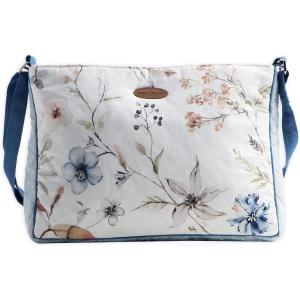 imageMaison d Hermine Hand Bag Cotton Canvas Cross Body Bag Shoulder Bag for Women Men Shopping Multi Zippered Pocket Sling Bag26  Ice Florals