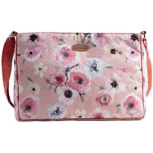 imageMaison d Hermine Hand Bag Cotton Canvas Cross Body Bag Shoulder Bag for Women Men Shopping Multi Zippered Pocket Sling Bag28  Pale Garden  Romantic Poppy