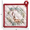 imageMaison d Hermine Hot Pads 100 Cotton Pot Holders with Hanging Loop Potholder Heat Resistant Cooking Grilling ampamp Microwave Barbeque Amazonia  ThanksgivingChristmas 8quotx8quot27  Holly Time