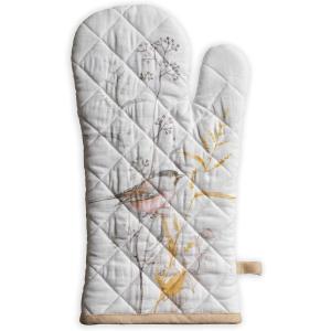 imageMaison d Hermine Birdies On Wire 100 Cotton Oven Mitt 75  inch by 13  inch35  Meadow Florals  Beige