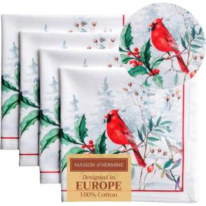 imageMaison d Hermine Napkins 20quotx20quot 100 Cotton Decorative Washable Table Cloth Napkin for Gifts Kitchen Party Wedding Restaurant ampamp Camping Amazonia  ThanksgivingChristmas Set of 410  Morzine