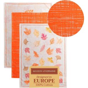 imageMaison d Hermine Kitchen Towel 100 Cotton Quick Dry Cleaning Dishtowel for Gifts Dining Home Wedding Banquet Buffet Dalida  ThanksgivingChristmas Set of 317  Colors of Autumn