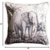 imageMaison d Hermine Equinoxe  Blue 100 Cotton Decorative Pillow Cover for Couch Sofa Cushion Covers Bedroom Home Living Room 20quotx20quot02  Savana Jouy  Black Elephant