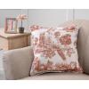 imageMaison d Hermine Decorative Pillow Cover 100 Cotton 20 Inch x 20 Inch Toile Cushion Covers with Invisible Zipper for Sofa Couch Home Pale Garden  Saumon Romantic Poppy  SpringSummer24  Trianon  Brown