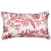imageMaison d Hermine Decorative Pillow Cover 100 Cotton 20 Inch x 20 Inch Toile Cushion Covers with Invisible Zipper for Sofa Couch Home Pale Garden  Saumon Romantic Poppy  SpringSummer27  Trianon  Red