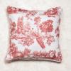 imageMaison d Hermine Decorative Pillow Cover 100 Cotton 20 Inch x 20 Inch Toile Cushion Covers with Invisible Zipper for Sofa Couch Home Pale Garden  Saumon Romantic Poppy  SpringSummer27  Trianon  Red