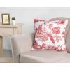 imageMaison d Hermine Decorative Pillow Cover 100 Cotton 20 Inch x 20 Inch Toile Cushion Covers with Invisible Zipper for Sofa Couch Home Pale Garden  Saumon Romantic Poppy  SpringSummer27  Trianon  Red