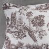 imageMaison d Hermine Decorative Pillow Cover 100 Cotton 20 Inch x 20 Inch Toile Cushion Covers with Invisible Zipper for Sofa Couch Home Pale Garden  Saumon Romantic Poppy  SpringSummer12  Trianon  Grey