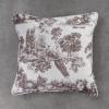 imageMaison d Hermine Decorative Pillow Cover 100 Cotton 20 Inch x 20 Inch Toile Cushion Covers with Invisible Zipper for Sofa Couch Home Pale Garden  Saumon Romantic Poppy  SpringSummer12  Trianon  Grey