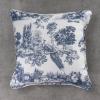 imageMaison d Hermine Decorative Pillow Cover 100 Cotton 20 Inch x 20 Inch Toile Cushion Covers with Invisible Zipper for Sofa Couch Home Pale Garden  Saumon Romantic Poppy  SpringSummer11  Trianon  Blue