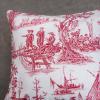 imageMaison d Hermine Decorative Pillow Cover 100 Cotton Toile Washable Cushion Cover with Invisible Zipper for Bed Living Room Home Dcor Sofa Katmandou  Samba  SpringSummer 20quotx20quot17  Calais  Red