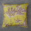 imageMaison d Hermine Decorative Pillow Cover 100 Cotton Toile Washable Cushion Cover with Invisible Zipper for Bed Living Room Home Dcor Sofa Katmandou  Samba  SpringSummer 20quotx20quot06  Calais  Celery