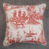 imageMaison d Hermine Decorative Pillow Cover 100 Cotton Toile Washable Cushion Cover with Invisible Zipper for Bed Living Room Home Dcor Sofa Katmandou  Samba  SpringSummer 20quotx20quot12  Calais  Cardinal