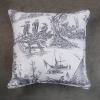 imageMaison d Hermine Decorative Pillow Cover 100 Cotton Toile Washable Cushion Cover with Invisible Zipper for Bed Living Room Home Dcor Sofa Katmandou  Samba  SpringSummer 20quotx20quot14  Calais  Paloma Grey