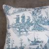 imageMaison d Hermine Decorative Pillow Cover 100 Cotton Toile Washable Cushion Cover with Invisible Zipper for Bed Living Room Home Dcor Sofa Katmandou  Samba  SpringSummer 20quotx20quot09  Calais  Blue