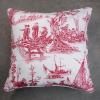 imageMaison d Hermine Decorative Pillow Cover 100 Cotton Toile Washable Cushion Cover with Invisible Zipper for Bed Living Room Home Dcor Sofa Katmandou  Samba  SpringSummer 20quotx20quot17  Calais  Red