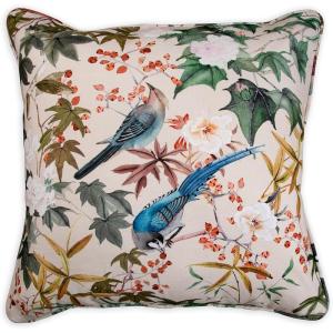 imageMaison d Hermine Decorative Pillow Cover 100 Cotton 20 Inch x 20 Inch Toile Cushion Covers with Invisible Zipper for Sofa Couch Home Pale Garden  Saumon Romantic Poppy  SpringSummer23  Hokuzai  Beige
