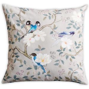 imageMaison d Hermine Decorative Pillow Cover 100 Cotton 20 Inch x 20 Inch Toile Cushion Covers with Invisible Zipper for Sofa Couch Home Pale Garden  Saumon Romantic Poppy  SpringSummer09  Osaka
