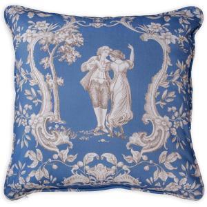 imageMaison d Hermine Decorative Pillow Cover 100 Cotton 20 Inch x 20 Inch Toile Cushion Covers with Invisible Zipper for Sofa Couch Home Pale Garden  Saumon Romantic Poppy  SpringSummer04  Joli Jouy  Blue