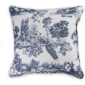 imageMaison d Hermine Decorative Pillow Cover 100 Cotton 20 Inch x 20 Inch Toile Cushion Covers with Invisible Zipper for Sofa Couch Home Pale Garden  Saumon Romantic Poppy  SpringSummer11  Trianon  Blue