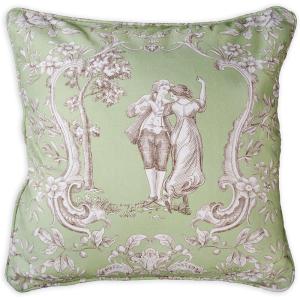 imageMaison d Hermine Decorative Pillow Cover 100 Cotton 20 Inch x 20 Inch Toile Cushion Covers with Invisible Zipper for Sofa Couch Home Pale Garden  Saumon Romantic Poppy  SpringSummer06  Joli Jouy  Green