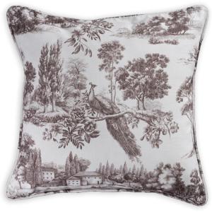 imageMaison d Hermine Decorative Pillow Cover 100 Cotton 20 Inch x 20 Inch Toile Cushion Covers with Invisible Zipper for Sofa Couch Home Pale Garden  Saumon Romantic Poppy  SpringSummer12  Trianon  Grey