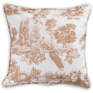 imageMaison d Hermine Decorative Pillow Cover 100 Cotton 20 Inch x 20 Inch Toile Cushion Covers with Invisible Zipper for Sofa Couch Home Pale Garden  Saumon Romantic Poppy  SpringSummer18  Trianon  Bronze