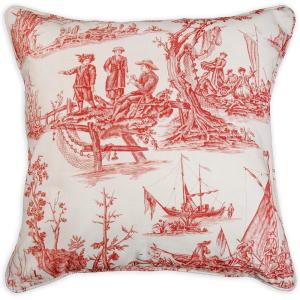 imageMaison d Hermine Decorative Pillow Cover 100 Cotton Toile Washable Cushion Cover with Invisible Zipper for Bed Living Room Home Dcor Sofa Katmandou  Samba  SpringSummer 20quotx20quot12  Calais  Cardinal