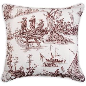 imageMaison d Hermine Decorative Pillow Cover 100 Cotton Toile Washable Cushion Cover with Invisible Zipper for Bed Living Room Home Dcor Sofa Katmandou  Samba  SpringSummer 20quotx20quot13  Calais  Charcoal