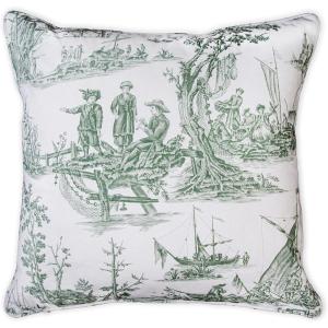 imageMaison d Hermine Decorative Pillow Cover 100 Cotton Toile Washable Cushion Cover with Invisible Zipper for Bed Living Room Home Dcor Sofa Katmandou  Samba  SpringSummer 20quotx20quot08  Calais  Antique Green