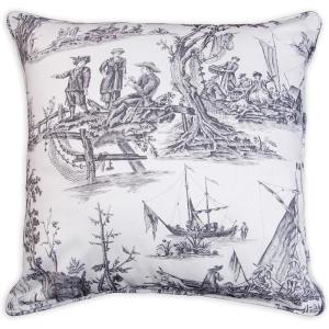 imageMaison d Hermine Decorative Pillow Cover 100 Cotton Toile Washable Cushion Cover with Invisible Zipper for Bed Living Room Home Dcor Sofa Katmandou  Samba  SpringSummer 20quotx20quot14  Calais  Paloma Grey