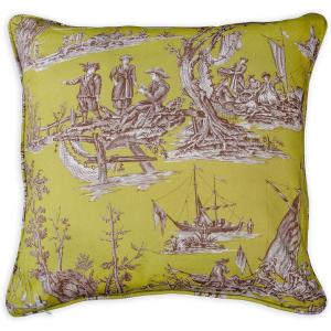 imageMaison d Hermine Decorative Pillow Cover 100 Cotton Toile Washable Cushion Cover with Invisible Zipper for Bed Living Room Home Dcor Sofa Katmandou  Samba  SpringSummer 20quotx20quot06  Calais  Celery