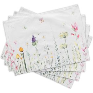 imageMaison d Hermine Cloth Placemat 100 Cotton Set of 4 Decorative Washable Place Mats Table Placemat Dining Kitchen Parties ampamp Camping Agrume  SpringSummer02  Botanical Fresh