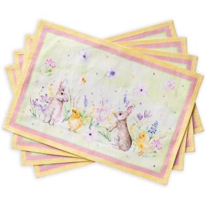 imageMaison d Hermine Cloth Placemat 100 Cotton Set of 4 Decorative Washable Place Mats Table Placemat Dining Kitchen Parties ampamp Camping Agrume  SpringSummer23  Easter Zest