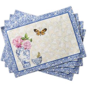 imageMaison d Hermine Cloth Placemat 100 Cotton Set of 4 Decorative Washable Place Mats Table Placemat Dining Kitchen Parties ampamp Camping Agrume  SpringSummer10  Canton