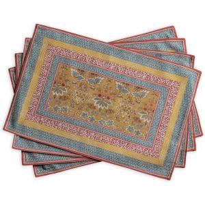 imageMaison d Hermine Cloth Placemat 100 Cotton Set of 4 Decorative Washable Place Mats Table Placemat Dining Kitchen Parties ampamp Camping Agrume  SpringSummer04  Marquise