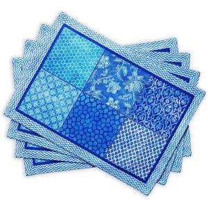 imageMaison d Hermine Cloth Placemat 100 Cotton Set of 4 Decorative Washable Place Mats Table Placemat Dining Kitchen Parties ampamp Camping Agrume  SpringSummer22  Indigo Love