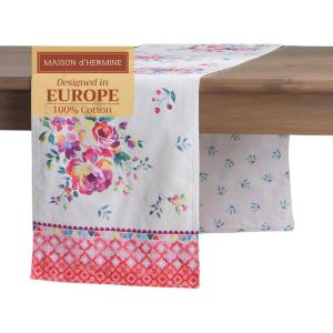 imageMaison d Hermine Tablerunner 100 Cotton 1450 Inch x 72 Inch Decorative Table Runner Table Runners Buffet ampamp Wedding Happy Florals  High Summer Double Layer  SpringSummer17  Rose Garden