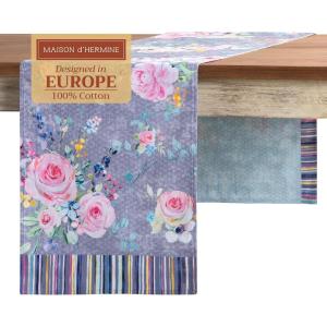 imageMaison d Hermine Tablerunner 100 Cotton 1450 Inch x 72 Inch Decorative Table Runner Table Runners Buffet ampamp Wedding Happy Florals  High Summer Double Layer  SpringSummer05  Sweet Rose Lavender  Lush