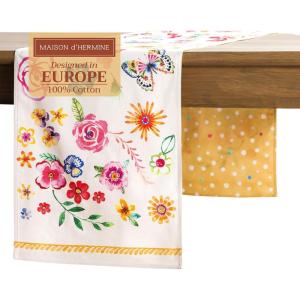 imageMaison d Hermine Tablerunner 100 Cotton 1450 Inch x 72 Inch Decorative Table Runner Table Runners Buffet ampamp Wedding Happy Florals  High Summer Double Layer  SpringSummer06  Happy Florals  Sweety