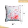 imageMaison d Hermine Decorative Cushion Cover 100 Cotton Throw Toile Washable Pillow Cover with Invisible Zipper for Sofa Bedroom Home Pale Garden  Summer Garden  SpringSummer 20quotx20quot
