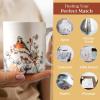 imageMaison d Hermine Coffee Mug with Handles Fine Bone China Pack of One Coffee Mug Hot Beverages Cappuccino Home Restaurant Perfect for Men ampamp Women Whitish Shabby Chique  Winter Berries 15 Ounce1  Whitish Shabby Chique  Winter Berries