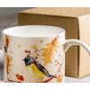 imageMaison d Hermine Coffee Mug with Handles Fine Bone China Pack of One Coffee Mug Hot Beverages Cappuccino Home Restaurant Perfect for Men ampamp Women Whitish Shabby Chique  Winter Berries 15 Ounce3  Oak Leaves  Robin Loves Berries