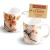 imageMaison d Hermine Coffee Mug with Handles Fine Bone China Pack of One Coffee Mug Hot Beverages Cappuccino Home Restaurant Perfect for Men ampamp Women Whitish Shabby Chique  Winter Berries 15 Ounce2  Kelim  Prairie