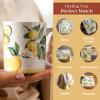imageMaison d Hermine Coffee Mug with Handles Fine Bone China Pack of Two Coffee Mug for Hot Beverages Cappuccino Latte Home Restaurant Perfect for Men ampamp Women Holly Time 15 Ounce4  Limoncello  Verna