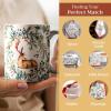 imageMaison d Hermine Coffee Mug with Handles Fine Bone China Pack of Two Coffee Mug for Hot Beverages Cappuccino Latte Home Restaurant Perfect for Men ampamp Women Holly Time 15 Ounce3  Holly Time  Cerf