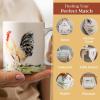 imageMaison d Hermine Coffee Mug with Handles Fine Bone China Pack of Two Coffee Mug for Hot Beverages Cappuccino Latte Home Restaurant Perfect for Men ampamp Women Holly Time 15 Ounce5  Campagne  Coq