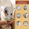 imageMaison d Hermine Coffee Mug with Handles Fine Bone China Pack of Two Coffee Mug for Hot Beverages Cappuccino Latte Home Restaurant Perfect for Men ampamp Women Holly Time 15 Ounce5  Campagne  Basse Cour
