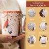 imageMaison d Hermine Coffee Mug with Handles Fine Bone China Pack of Two Coffee Mug for Hot Beverages Cappuccino Latte Home Restaurant Perfect for Men ampamp Women Holly Time 15 Ounce8  Ibiza  Beige  Feather